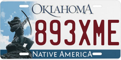 OK license plate 893XME