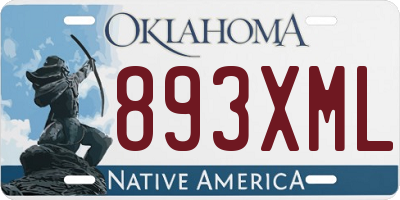 OK license plate 893XML