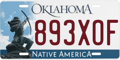 OK license plate 893XOF