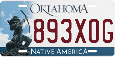 OK license plate 893XOG
