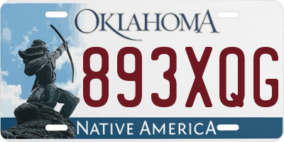 OK license plate 893XQG