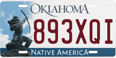 OK license plate 893XQI