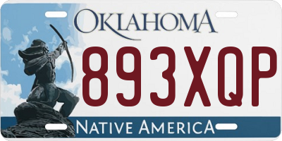 OK license plate 893XQP
