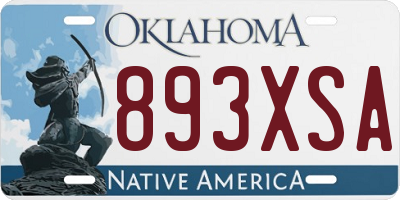 OK license plate 893XSA