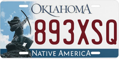 OK license plate 893XSQ