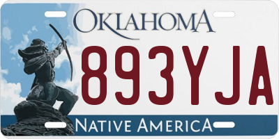 OK license plate 893YJA