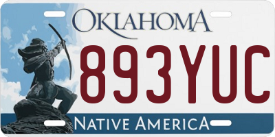 OK license plate 893YUC