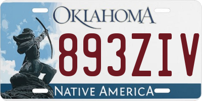 OK license plate 893ZIV