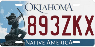 OK license plate 893ZKX