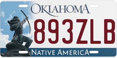 OK license plate 893ZLB
