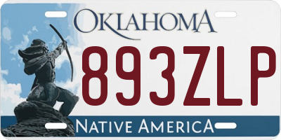 OK license plate 893ZLP