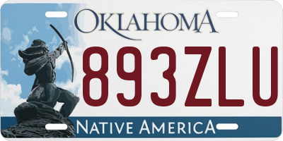 OK license plate 893ZLU