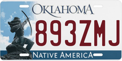 OK license plate 893ZMJ