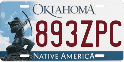 OK license plate 893ZPC