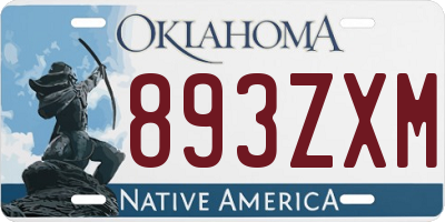 OK license plate 893ZXM
