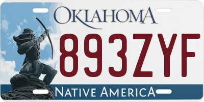 OK license plate 893ZYF