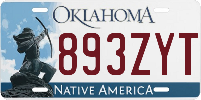 OK license plate 893ZYT