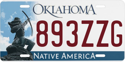 OK license plate 893ZZG