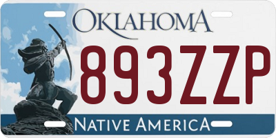 OK license plate 893ZZP