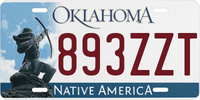 OK license plate 893ZZT