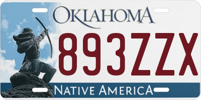 OK license plate 893ZZX