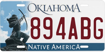 OK license plate 894ABG