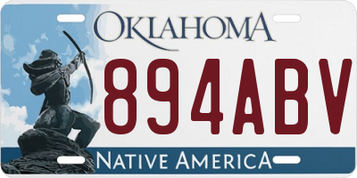 OK license plate 894ABV