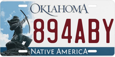 OK license plate 894ABY