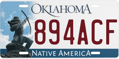 OK license plate 894ACF