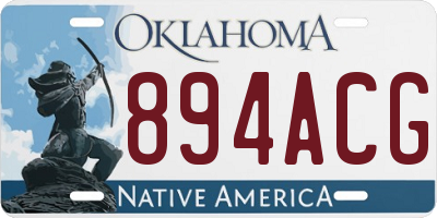 OK license plate 894ACG