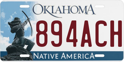 OK license plate 894ACH