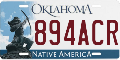 OK license plate 894ACR