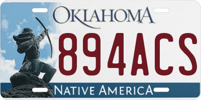 OK license plate 894ACS