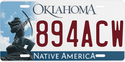 OK license plate 894ACW