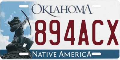 OK license plate 894ACX