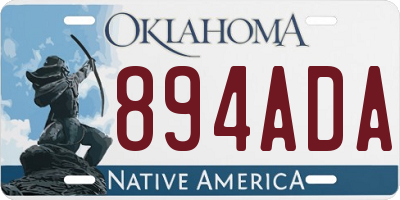 OK license plate 894ADA