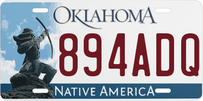 OK license plate 894ADQ
