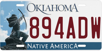 OK license plate 894ADW