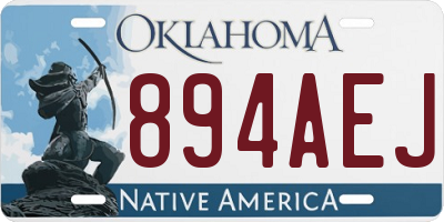 OK license plate 894AEJ