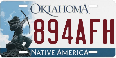 OK license plate 894AFH