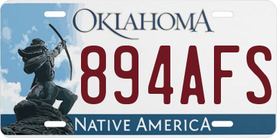OK license plate 894AFS