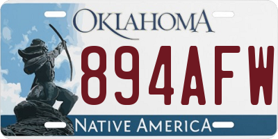 OK license plate 894AFW