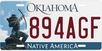 OK license plate 894AGF