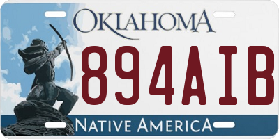 OK license plate 894AIB