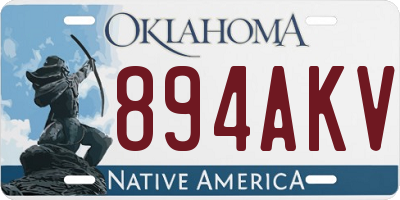 OK license plate 894AKV