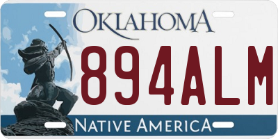 OK license plate 894ALM