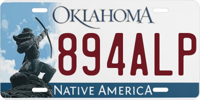 OK license plate 894ALP