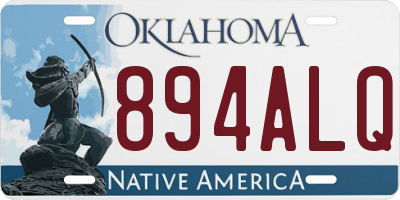 OK license plate 894ALQ