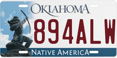 OK license plate 894ALW