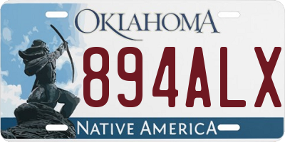 OK license plate 894ALX